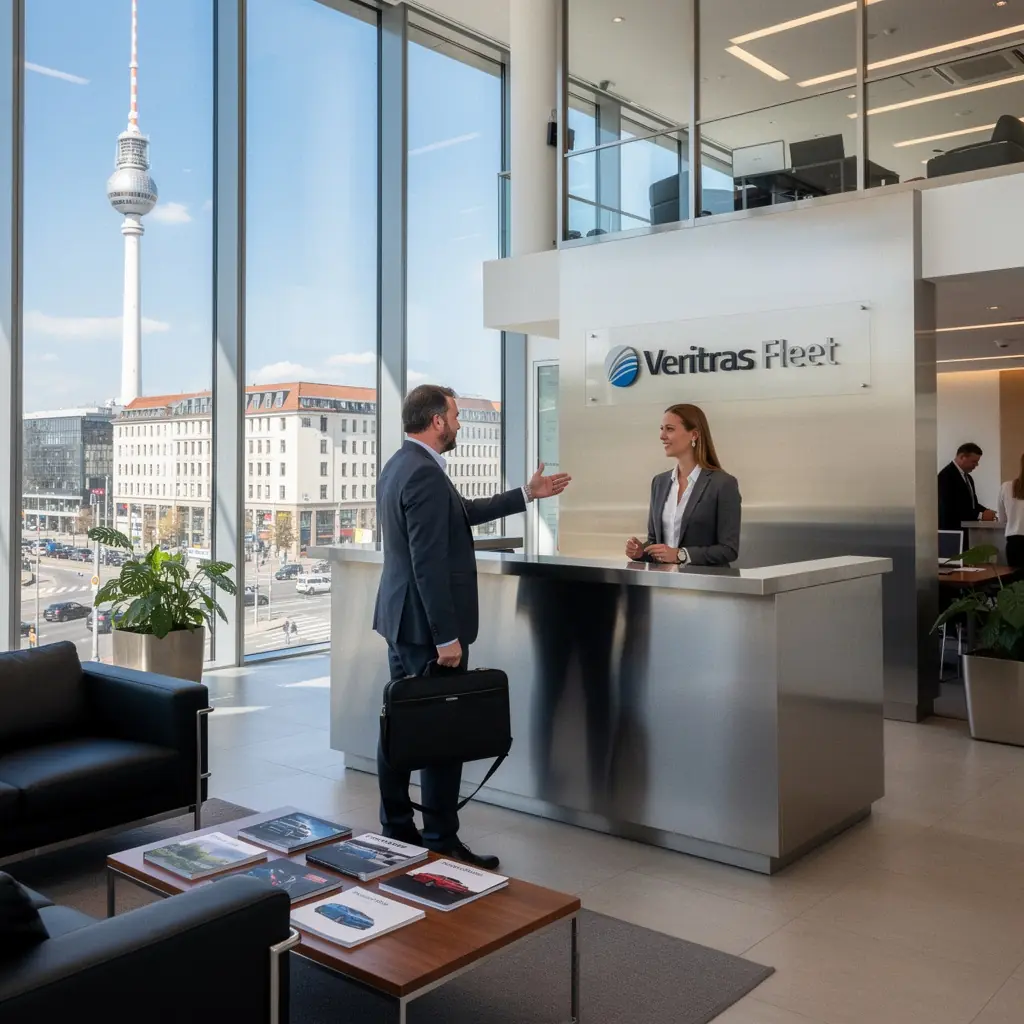 Nahaufnahme eines hochwertigen Innenraums eines Mietwagens.